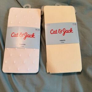 Cat & Jack White and Cream Tights Set